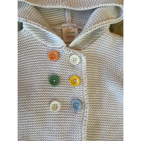 70/6-12 Months Hanna Andersson + Disney Knit Winnie the Pooh Cardigan Sweater - Picture 4 of 9